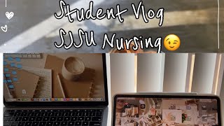 Student Vlog 1📸/ SJSU Nursing/Philz Coffee ☕️/ study with me📚🙇‍♀️
