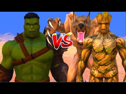 100 HULK vs 1000 Werewolf and 1000 Groot (Marvel vs Marvel)