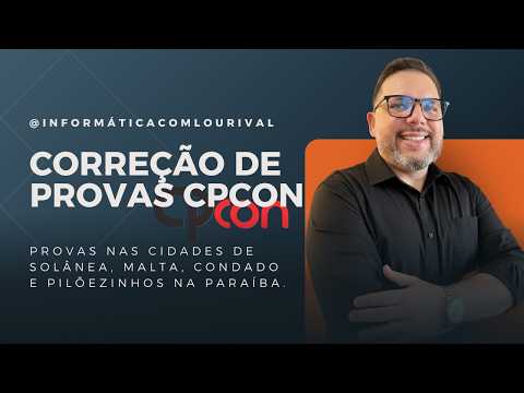Correção de Prova CPCON 2026 - Cidades Solânea, Malta, Condado e Pilõezinhos na Paraíba