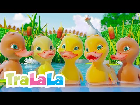 TraLaLa 💛 Cinci bobocei de rață și Un motănel - Cântece Copii