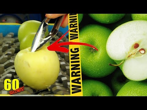 60 SECONDS Experiment - SHREDDING VS Green Apple | CRASH TEST