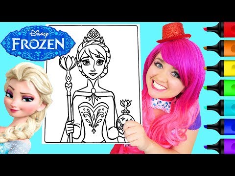 Coloring Elsa Frozen Disney Coloring Book Page Prismacolor Colored Paint Markers | KiMMi THE CLOWN Video