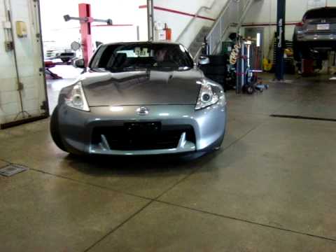 Nissan 370Z Borla Exhaust slight rev w. K&N dual Intake (w. cats) (indoor)