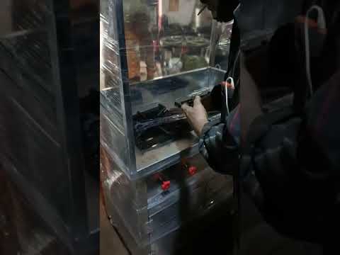 Silver stainless steel momo cart