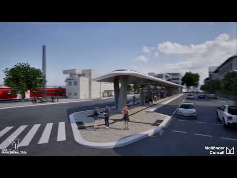 Visualisierung der Neugestaltung des Frankenthaler ZOB