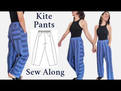 Sew-Along: Kite Pants PDF Pattern | Easy High-Waist Barrel Pants Sewing Pattern