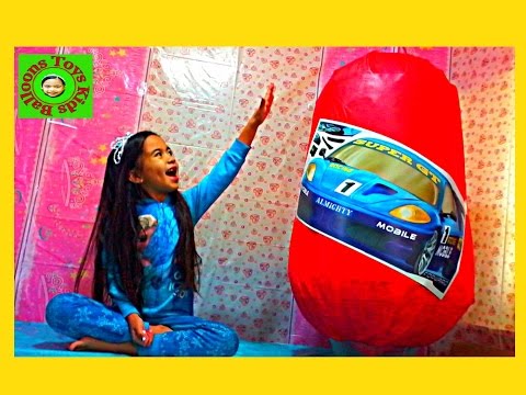 Giant Car Egg Surprise Toys Videos Opening Part1 Worlds Biggest Maisto Car Ever Kids Balloons Toys Video