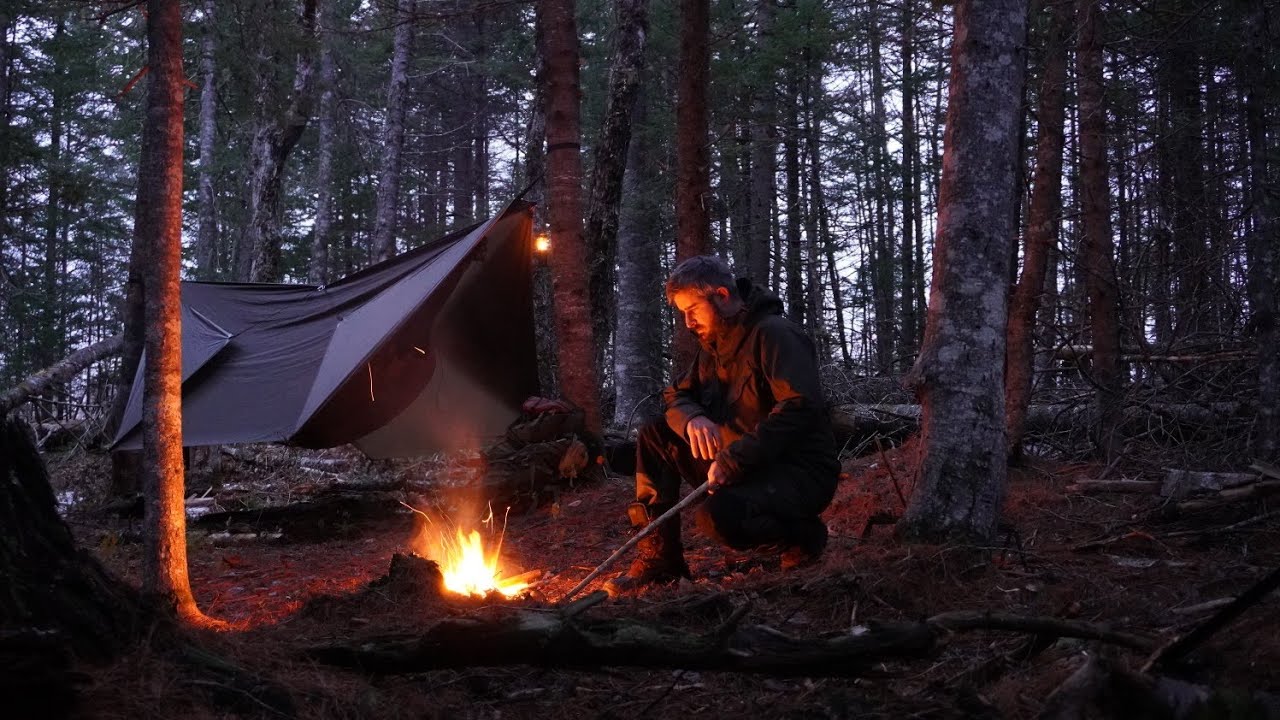 Solo Camping in the Rain with Onewind® — Hammock, Tarp & Underquilt Setup