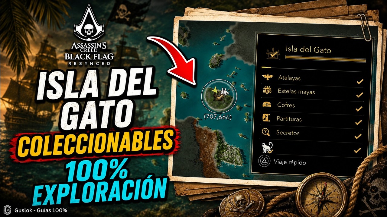 Isla Del Gato Exploración 100% – Todos Los Coleccionables | Assassin’s Creed Black Flag Resynced