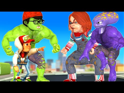 Perfect Friendship Nick and Jake Subway Surfers - Scary Teacher 3D  NickHulk vs Chucky Zombie
