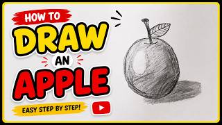 How to Draw an Apple Easily | Apple Sketch Drawing Step by Step | Easy Drawing for Beginners