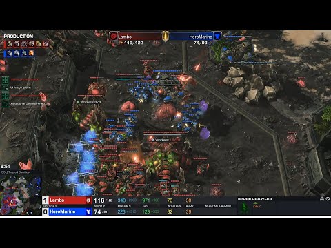 Starcraft II DreamHack Masters 2022 Valencia Jul1 HeroMarine(T) v Lambo(Z) Game 1 Tropical Sacrifice