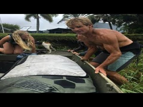 BREAKING Big Wave Surfing famous surfer Laird Hamilton Rescues Families Hawaii Flooding April 2018 Video