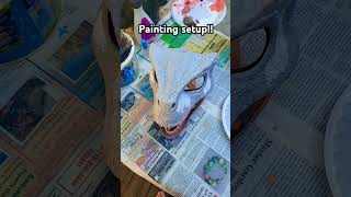 Getting ready to paint #dinomask #artist #art #dinosaurs #painting #fursuitmaking #fursuit