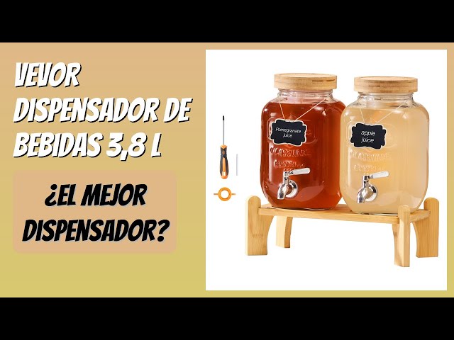 Vídeo relacionado con VEVOR Dispensador de Bebidas 8 L para Fiestas, Dispensador de Zumo de Cristal con Soporte de Metal, Grifo de Acero Inoxidable, Infusor, para Té Helado, Limonada y Zumo, 620 x 177 x 440 mm, 3 uds