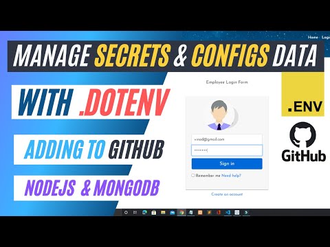Manage Secrets Configs using DOTENV in NodeJS and MongoDB | Add Securely in GITHUB in Hindi