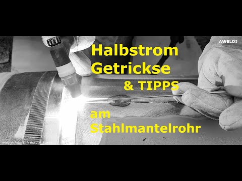 Stahlmantelrohr WIG-Naht Wurzelschweißen mit Halbstrom als WIG-Rohrschweißer auf dem Bau YT Video