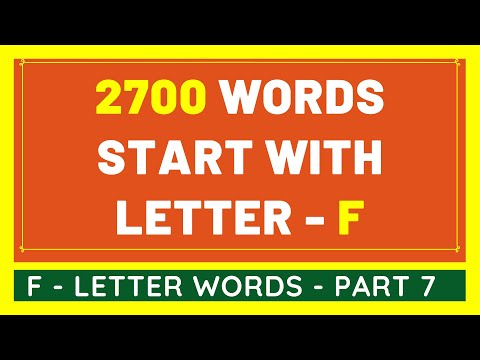 2700 Words That Start With F #7 | List of 2700 Words Beginning With F Letter [VIDEO]