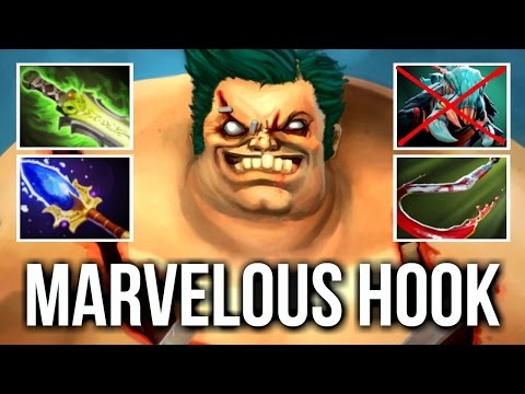 Pudge Most Epic Hook by Qupe with Scepter Mega Gameplay 7k MMR Dota 2