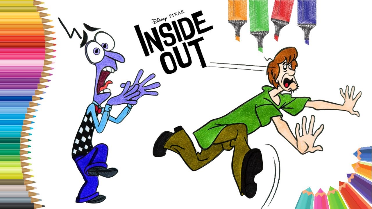 Coloring Disney Pixar’s Fear from Inside Out Meets Shaggy from Scooby Doo|Inside Out Coloring Pages