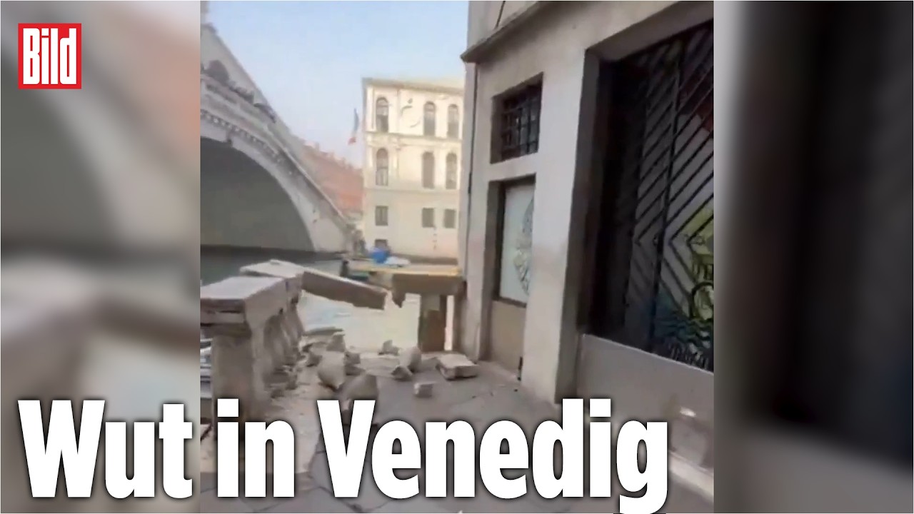 DEPPERTE DIEBIN: Venedig fassungslos ‒ Fahrige Frau klaut Paketkahn und rammt sofort Rialto-Brücke