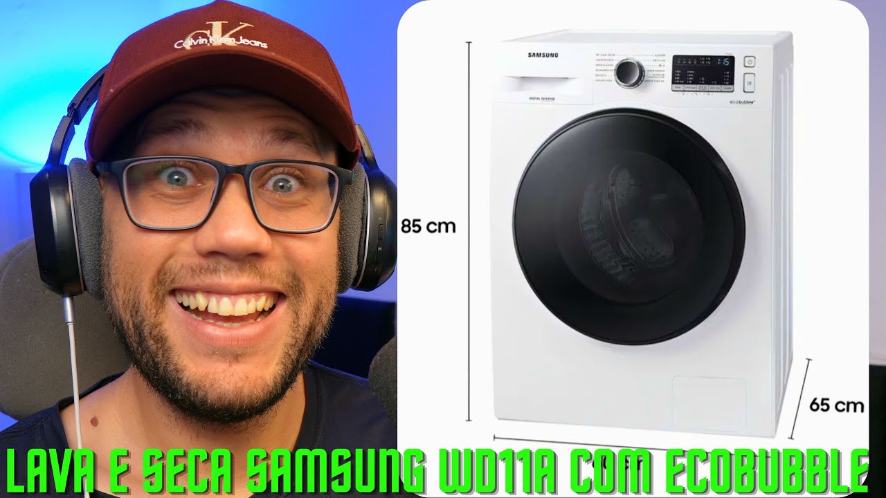 Miniatura da avaliação em vídeo de Lava e Seca Samsung WD11A 11kg com Tecnologia Ecobubble