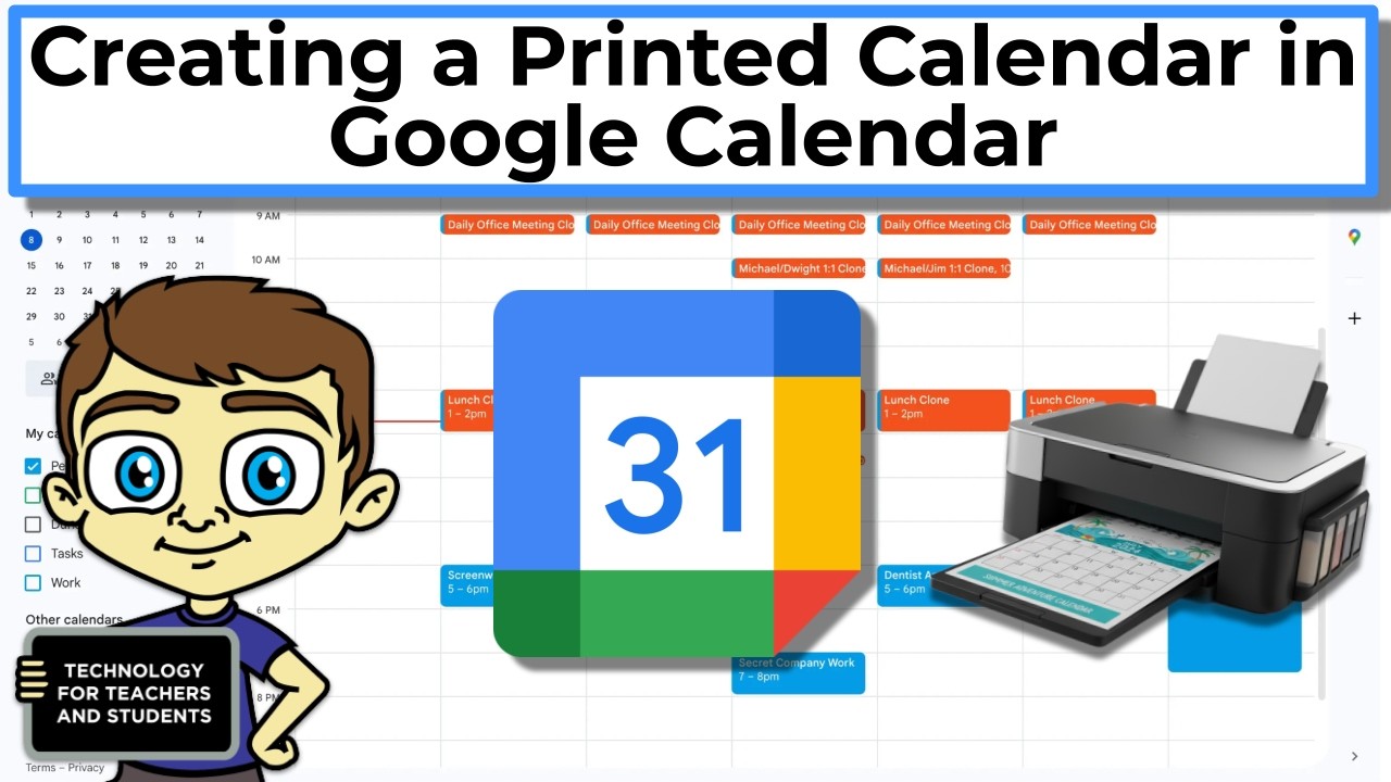 Creating a Printed Calendar in Google Calendar
