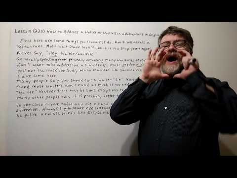 Tutor Nick P Lesson (220) How to Address a Waiter or Waitress in a restaurant in English