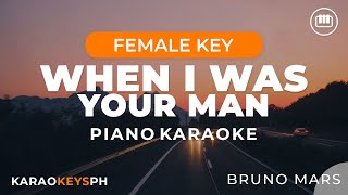 Download lagu When I Was Your Man - Bruno Mars (Female Key - Piano Karaoke) mp3