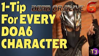 Dead or Alive 6: 1-TIP FOR EVERY CHARACTER