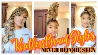 Editorial Ready Knotless Braid Styles On MONTH OLD Knotless| Only Two Scrunchies Needed| Bri Ward