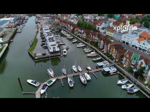 Cuxhaven town, Germany 2019.07 aerial video