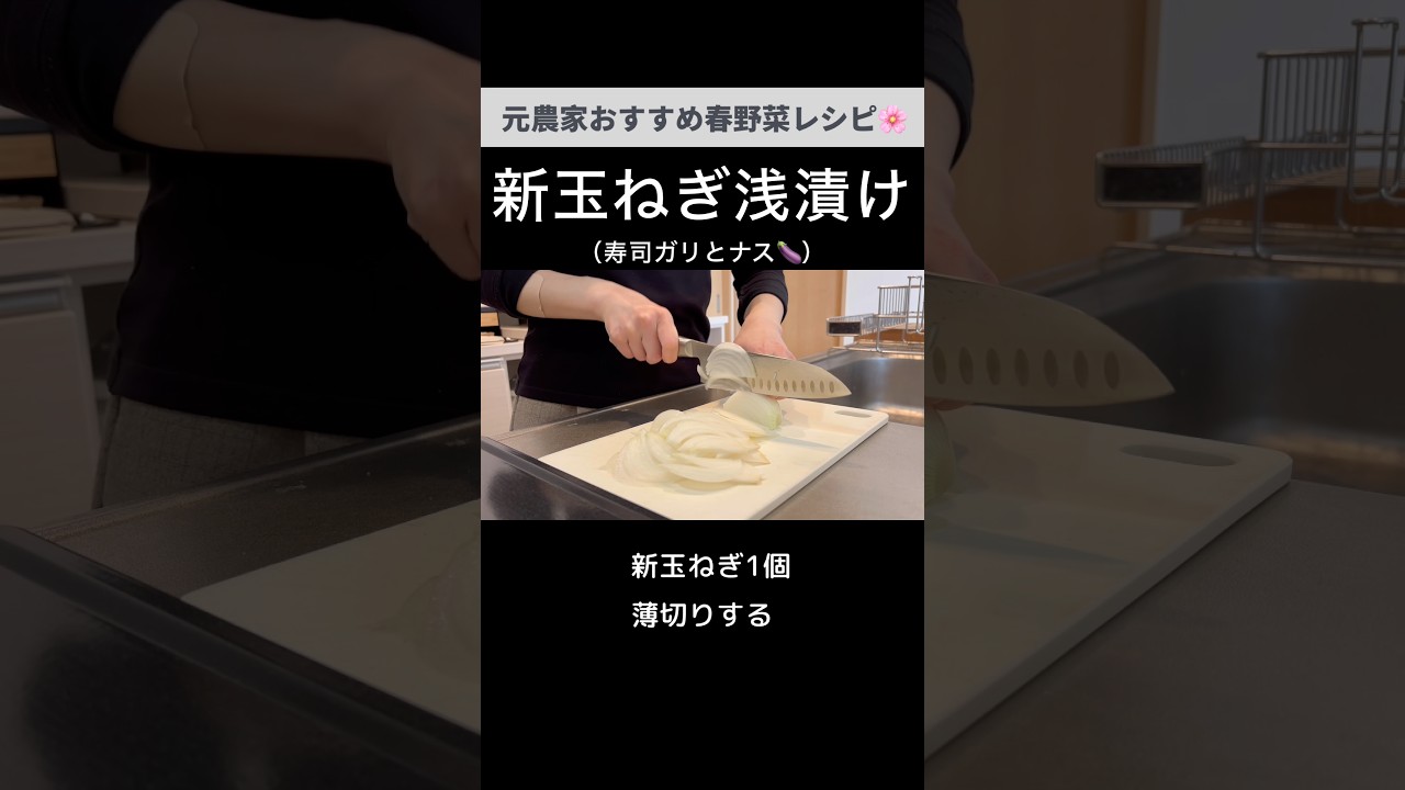 新玉ねぎとナスとガリの浅漬け🍆🍣ガリはお好みの量でOK