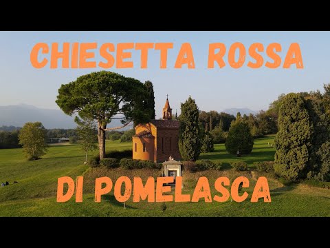 Drone Video Red Church of Pomelasca, Lurago d'Erba, CO, Italy