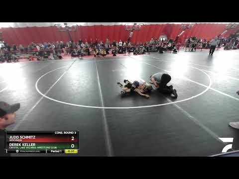 59 Lbs Cons. Round 3 - Derek Keller, Crystal Lake Wizards Wrestling Club Vs Judd Schmitz, Wisconsi