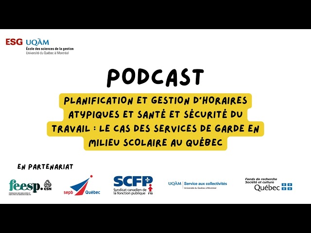 Balado: «Planification et gestion d&rsquo;horaires atypiques: le cas des SDGS au Québec»