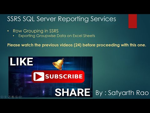 25 SSRS - Exporting Groupwise Data on Excel Sheets (SQL Server Reporting Services)