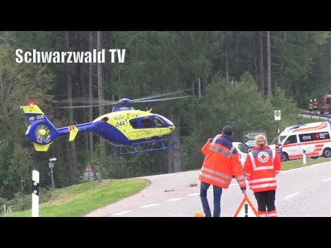 🚨🚁 Autofahrer verunglückt auf L 152 bei Willaringen - RTH Lions 1 HB-ZUE im Einsatz [16.09.2022]