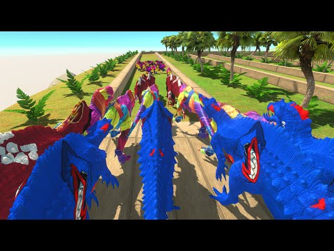 NEW COLORS CHASE SPEED RACE TO EAT AN COLOR PIG - Animal Revolt Battle Simulator