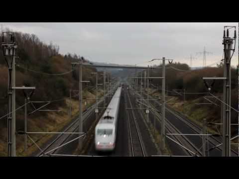 ICE1 mit 250km/h auf der SFS Hannover - Würzburg