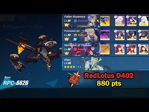 Redlotus | RPC Destroyed By Herrscher of Thunder (D402) 880 Pts | W119 Account - Honkai Impact 3rd