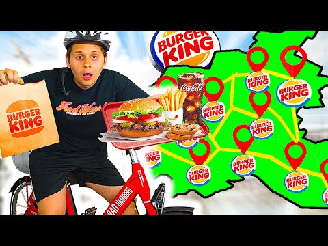 Ich ESSE bei JEDEM BURGER KING meiner STADT in 24 STUNDEN🍔😰(NUR FAHRRAD ERLAUBT 🚴🏽❌)