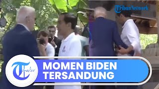 Momen Presiden Amerika Serikat, Joe Biden Tersandung saat di Tahura, Jokowi Sigap Memeganginya
