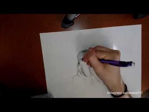Hair Blowing in Wind - Speed drawing - YouTube
