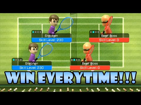 How to win every time in Wii Sports tennis!