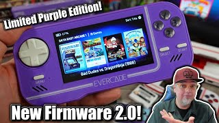 Evercade Retro Handheld Limited Purple Edition With NEW Firmware 2.0! NEW User Interface & Options!