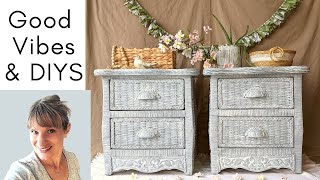 Quick & Easy Wicker Furniture Flip to Sell - Glazing Painted Wicker DIY - Good Vibes and DIYs