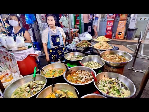 [🇹🇭4K] Excursão a pé pela comida de rua de Chiang Mai - South Gate Food Market - Tailândia