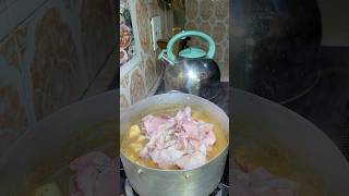 Chicken yam pepper Soup 🍜 for dinner  #food #cooking #easyrecipe