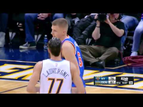 Kristaps Porzingis vs Denver Nuggets 08.03.2016 (6Pts)